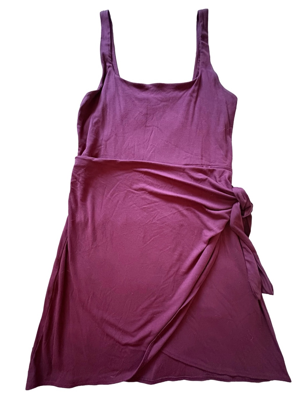 Burgundy Aritzia Saturn Mini Wrap dress